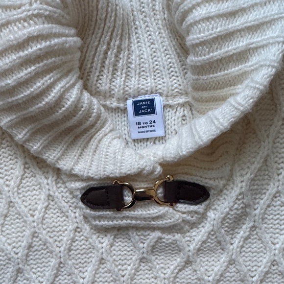 Janie & Jack Cream Cowl Neck Sweater - Picture 2 of 3